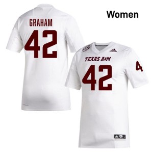 Jackson Graham Texas A&M Aggies #42 College Football Women's 2025 Jerseys - White