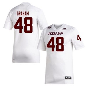 Jacob Graham Aggies College Football Mens Game #48 Jerseys - White