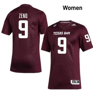 Jacob Zeno Texas A&M College Football Women #9 Official Jerseys - Maroon