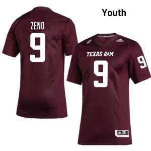 Jacob Zeno Aggies College Football #9 Youth University Jerseys - Maroon