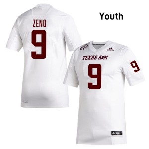 Jacob Zeno Texas A&M University Stitched College Football #9 Youth Jerseys - White