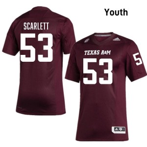 Jadon Scarlett TAMU College Football #53 Youth Replica Jersey - Maroon