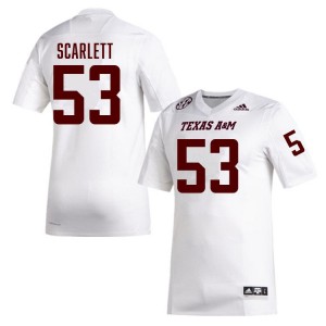 Jadon Scarlett Texas A&M University Men's #53 College Football Embroidery Jersey - White