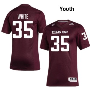 Jared White Texas A&M Aggies #35 2025-26 College Football Youth Jerseys - Maroon