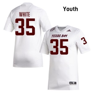 Jared White TAMU Limited #35 Youth College Football Jerseys - White