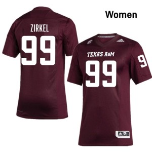 Jared Zirkel TAMU College Football Womens University #99 Jersey - Maroon