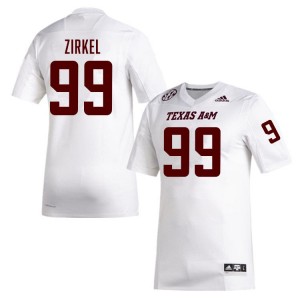 Jared Zirkel Aggies Men's #99 Official College Football Jerseys - White
