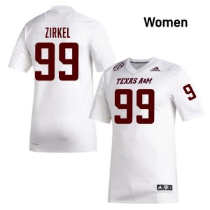 Jared Zirkel TAMU College Football Women #99 Stitched Jerseys - White