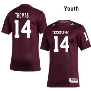 Jayvon Thomas Texas A&M University Stitched #14 Youth College Football Jerseys - Maroon