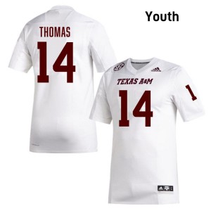 Jayvon Thomas Aggies College Football Stitched #14 Youth Jerseys - White