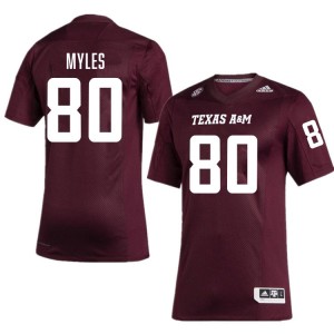 Jerome Myles TAMU College Football 2025-26 Mens #80 Jerseys - Maroon
