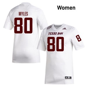 Jerome Myles Aggies College Football #80 Women's Player Jersey - White