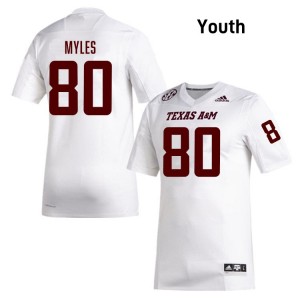 Jerome Myles Texas A&M Aggies College Football Official #80 Youth Jersey - White