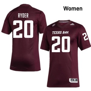 Johnny Ryder TAMU High School College Football Womens #20 Jersey - Maroon