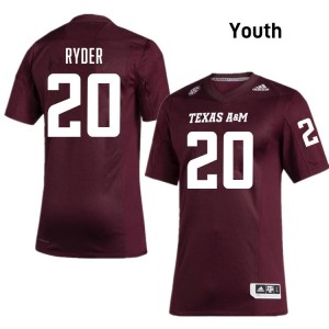 Johnny Ryder Texas A&M Aggies Player College Football Youth #20 Jerseys - Maroon