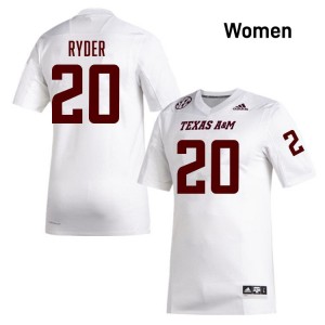 Johnny Ryder Texas A&M Aggies #20 Player Women College Football Jersey - White