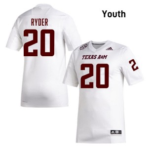 Johnny Ryder Texas A&M University College Football #20 Limited Youth Jersey - White