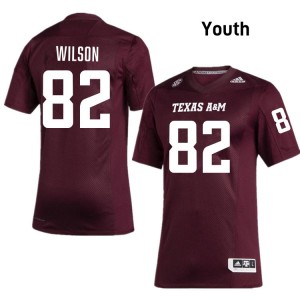 Jonah Wilson Aggies College Football Official #82 Youth Jerseys - Maroon