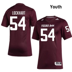 Jordan Lockhart Texas A&M Official #54 College Football Youth Jerseys - Maroon