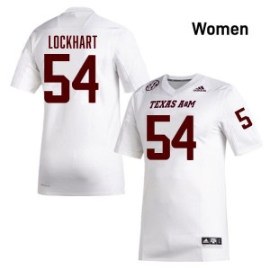 Jordan Lockhart Texas A&M University College Football Womens #54 Embroidery Jerseys - White