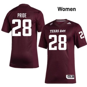Jordan Pride TAMU College Football Womens #28 Embroidery Jerseys - Maroon