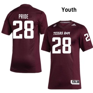 Jordan Pride Texas A&M University #28 College Football Replica Youth Jerseys - Maroon