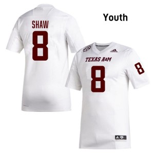 Jordan Shaw Texas A&M Aggies Game #8 Youth College Football Jerseys - White