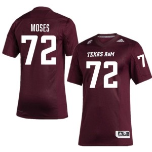 Joshua Moses Texas A&M Aggies University Mens #72 College Football Jersey - Maroon