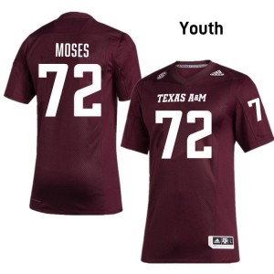 Joshua Moses Aggies #72 Youth 2025-26 College Football Jersey - Maroon