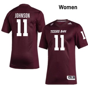 Kelshaun Johnson TAMU Womens Official College Football #11 Jerseys - Maroon