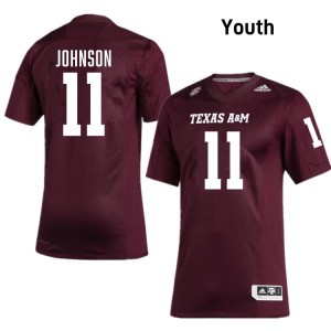Kelshaun Johnson Texas A&M University #11 Youth College Football University Jersey - Maroon