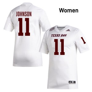 Kelshaun Johnson Texas A&M University #11 Women's Alumni College Football Jersey - White