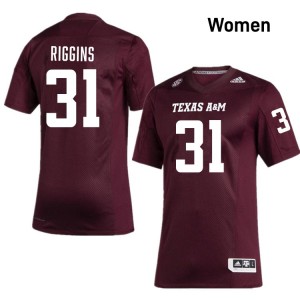 Kelvion Riggins Texas A&M Aggies College Football High School #31 Women's Jerseys - Maroon