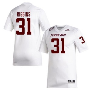 Kelvion Riggins Texas A&M College Football Men 2025 #31 Jerseys - White