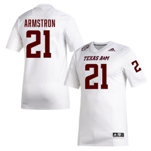 Kiotti Armstrong Texas A&M University #21 Men's College Football Player Jersey - White