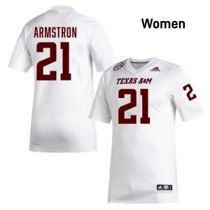 Kiotti Armstrong Texas A&M Aggies College Football Replica Women #21 Jersey - White