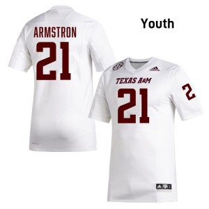 Kiotti Armstrong Texas A&M University 2025-26 College Football Youth #21 Jersey - White