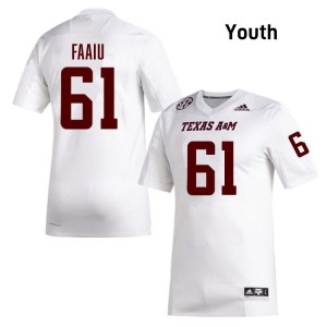 Koli Faaiu Texas A&M University College Football Youth #61 2025-26 Jerseys - White