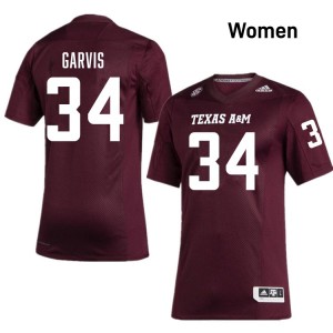 Kyle Garvis Aggies #34 Women 2025-26 College Football Jerseys - Maroon