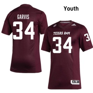 Kyle Garvis Texas A&M College Football High School #34 Youth Jerseys - Maroon