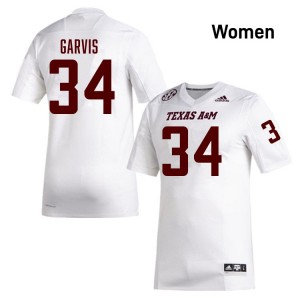 Kyle Garvis TAMU College Football Alumni Women's #34 Jerseys - White