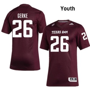 Layne Gerke Texas A&M Aggies Player College Football #26 Youth Jerseys - Maroon