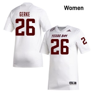 Layne Gerke TAMU University #26 Womens College Football Jerseys - White