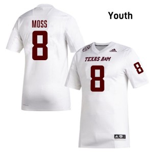 Le'Veon Moss TAMU College Football #8 Youth Alumni Jersey - White