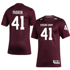 Liam Padron Texas A&M College Football Men Game #41 Jerseys - Maroon