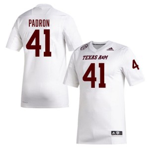 Liam Padron Texas A&M University #41 Men's College Football Game Jerseys - White