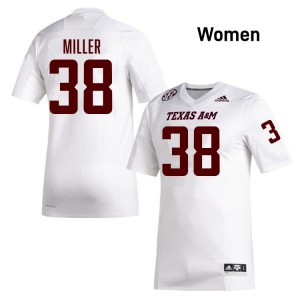 Luke Miller Texas A&M University #38 College Football Women's Game Jersey - White