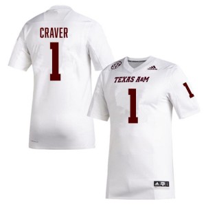 Mario Craver Texas A&M Aggies 2025-26 #1 Mens College Football Jersey - White