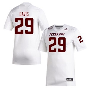 Myles Davis Aggies Men's 2025 College Football #29 Jersey - White