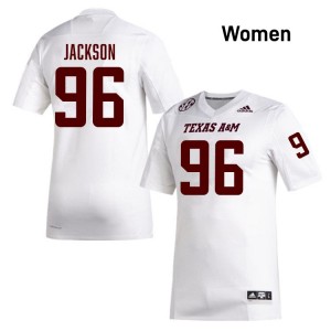 Nathan Jackson Aggies College Football Women #96 2025-26 Jersey - White